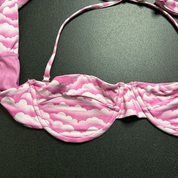 Frankie’s Bikinis Cielo Bikini Top in Pink Cloud Print Size M - Picture 5 of 10